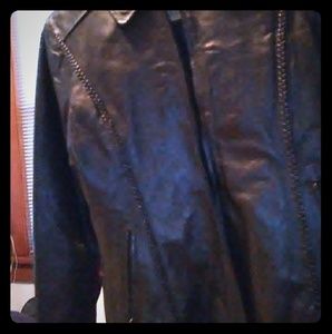 Leather biker jacket